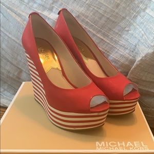 Authentic Michael by Michael Kors red wedges